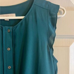 LOFT Teal Sleeveless Blouse